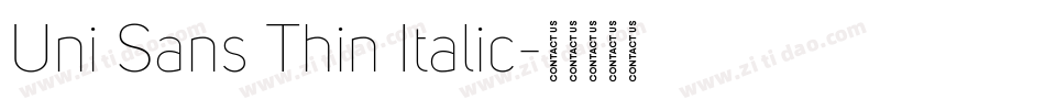 Uni Sans Thin Italic字体转换